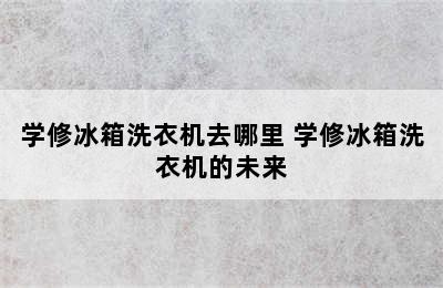 学修冰箱洗衣机去哪里 学修冰箱洗衣机的未来